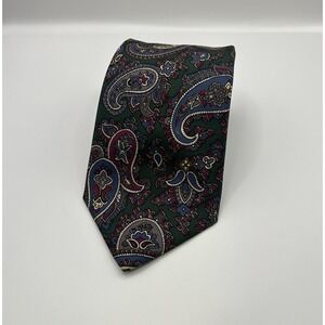 Jos. A. Bank Executive Collection Green‎ Paisley Silk Necktie Made in USA